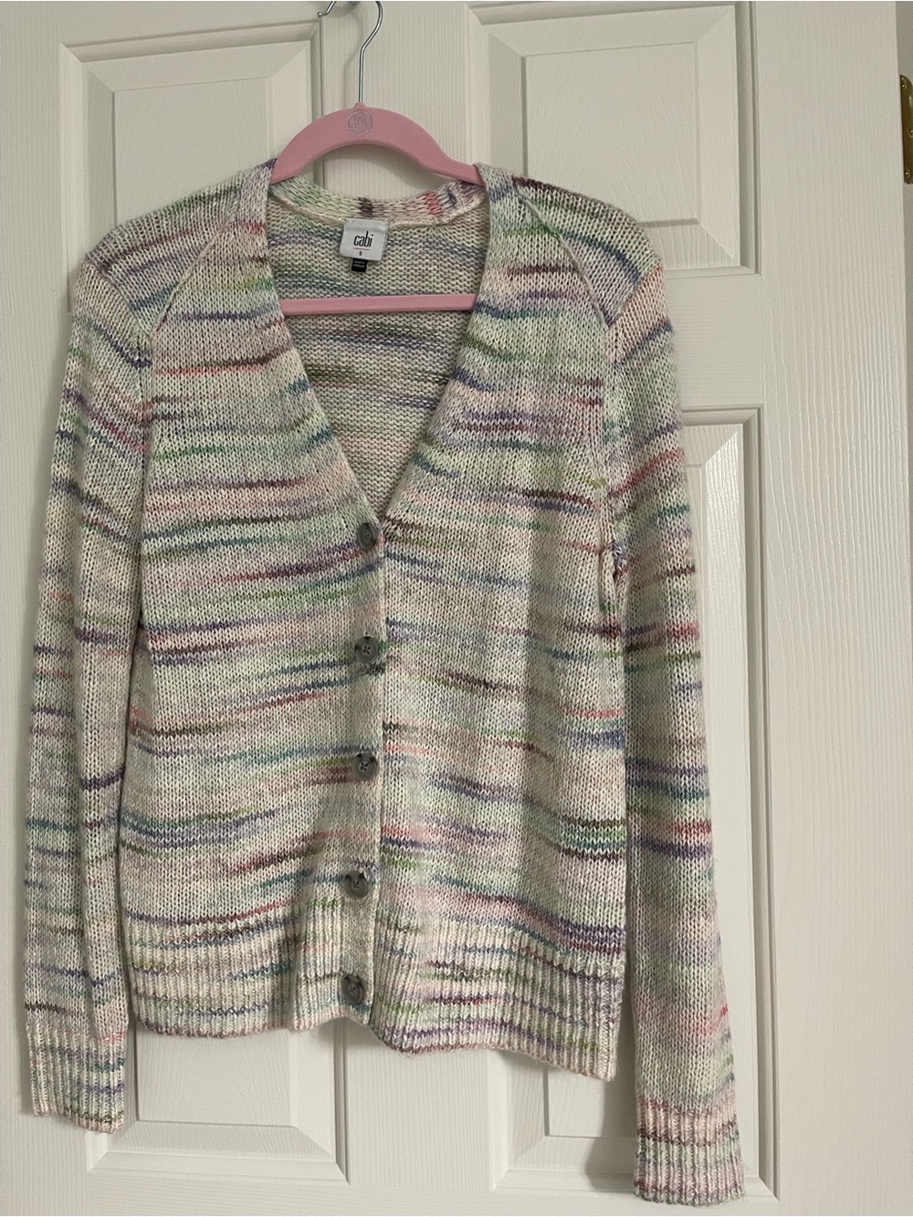 cabi Cloud Cardigan #4277 Size S Pastel Multicolor Button Front Sweater